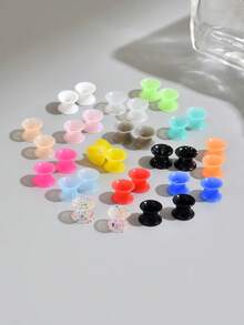 20个9毫米超薄硅胶耳扩，朋克风耳饰，简约时尚耳塞，男女通用 - 耳廓 - 查看 19