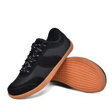 1 Pair Men's Wide Toe Box Minimalist Squat Shoes, Zero Drop Weightlifting Shoes, Thin Sole Fitness Shoes, Low-Top Casual Sneakers, Unisex Wide Round Toe Barefoot Shoes - Black - View 10