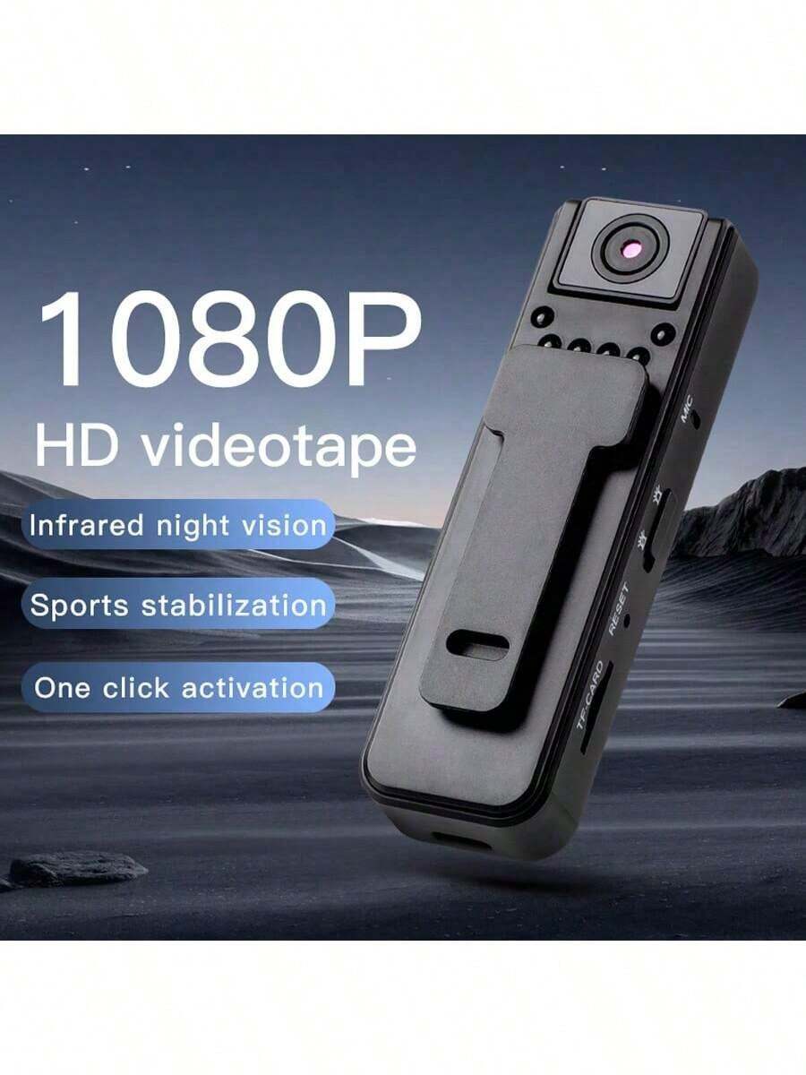 1080P全高清迷你摄像头 - 可穿戴式智能摄像头，具备夜视功能、180°旋转镜头、音频支持、TF卡扩展，适用于户外探险、旅行、监控、运动录像，轻巧便携，结构坚固耐用，是运动爱好者的理想之选。