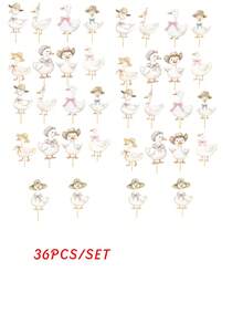 18/36PCS Silly Goose Pink Bow Cupcake Toppers Birthday Party Decorations,Bow Tie Birthday Cupcake Toppers,Two Silly Goose Party Decorations,Pink Bow Goose Cake Smash Photo Props - View 6