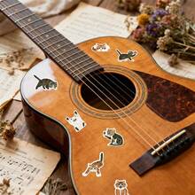 64 Pieces Of Retro Oil Painting Cat Graffiti Stickers - Waterproof Vinyl, Suitable For Laptops, Water Bottles, Notebooks, Suitcases, Etc. - Cartoon Fun DIY Scrapbook Gift - A - View 4