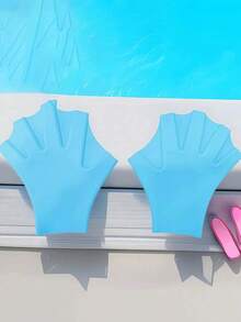 1 Pair Adjustable Silicone Swim Fins, Adult Swimming Practice Gloves, Silicone Swim Gloves, Mesh Fitness Waterproof Training Gloves, Silicone Swim Diving Gloves, Swimming Training Gloves, Silicone Swim Gloves, Adult Diving Supplies, Diving Assist Gloves, Water Sports Practice Gloves, Mesh Fitness Gloves - Multicolor - View 10