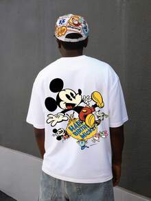 Disney UNIHLO  Mickey  Print  Summer Casual Versatile Pure Cotton T-Shirt Suitable For Any Place - 白色 - 查看 3