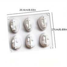 1pc Silicone Rabbit Shaped Soap Mold - 20.4cm Rabbit Mold With 6 Rabbit Face Patterns, Handmade Soap DIY, Resin, Wax, Clay Crafts (Suitable For Easter Handcraft) - Easy Demold - Multicolor - View 2