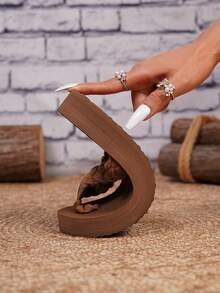 Women's Fashion Lightweight & Comfortable Flip Flops, Soft Footbed, Outdoor/Holiday Sandals - Dark Brown and Caramel - View 4