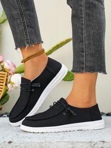 Men And Women With The Same Casual Low-Top Cloth Shoes, Chrysanthemum Embroidery Washed Cloth Loafers, Soft Non-Slip Wear-Resistant Fashion Cloth Shoes - 升級款黑色 - 查看 3