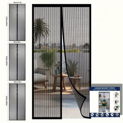 Magnetic Screen Door - Modern Style, Mosquito-Proof, Hands-Free Entry/Exit, Lightweight Linen Material, Space-Themed Decor, Suitable For All Residential Environments, Bedroom Decor | Modern Screen Door | Hands-Free Design, Magnetic Screen Door
