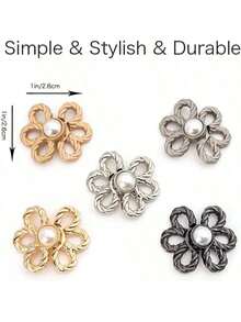 8pcs Adjustable Floral Shaped Buckle Clips Suitable For Jeans, T-Shirts, Pants, No Sewing Required, Detachable Button Clips (No Card Paper) - Plum Blossom Waist-cinching 8-piece Set - View 6