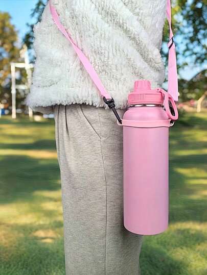 1pc Water Bottle Handle With Shoulder Strap, Water Bottle Shoulder Strap Crossbody Bag Strap, Water Bottle Holder Strap, Water Bottle Accessories, Water Bottle Parts, Bag Accessories