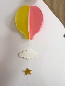 1pc 3D Hanging Decoration, Suitable For Weddings, Festivals, Birthday Parties. Hot Air Balloon And Cloud Shaped Window Pendant, Can Be Used For Room Decor, Garden Decor, Wedding Decor, Home Decor. - Multicolor - View 11