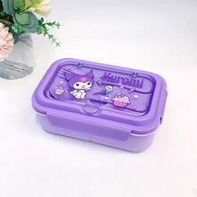 SANRIO 1 Set Merlot Cinnamon Roll Bento Box, Microwave- Bento Lunch Box With Utensils, Rectangular Fruit Bento Box, Suitable For Travel, Birthday, Valentine's Day, Holiday Party, Back To School, Wedding, Restaurant - Multicolor - View 14