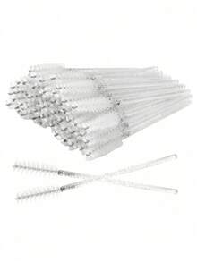 500pcs/200pcs/100pcs/50pcs Disposable Mascara Wands, Crystal Spiral Brushes, Suitable For Eyelash Extension, Spiral Eyelash & Eyebrow Brush, Makeup Brush Set (White), Eyebrow Brush, Eyeshadow Brush, Spiral Brush - Multicolor - View 1