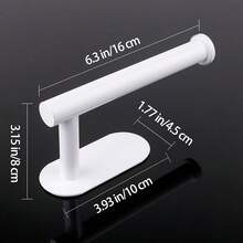 白色/黑色自粘式卫生纸架，无需打孔壁挂式安装，适用于厨房、浴室、卫生间 - 多色 - 查看 12
