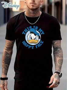 Disney A Men'S T-Shirt Featuring Classic Character Prints, Designed With A Round Neck For Casual Comfort. It'S Breathable And Lightweight, Perfect For Sports And Leisure, Suitable For Women As A Loose Fit, Great For Gifting - màu đen - Xem 3