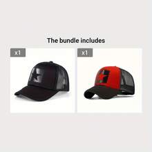 1 Piece Women's Five-Pointed Star Baseball Cap, Adjustable Casual Hat, Spring/Summer Trucker Hat - 黑色 - 查看 7