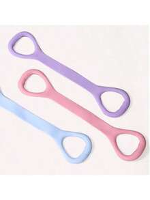 1/2/3件装 8字形拉伸带，女士背部训练肩背塑形瑜伽拉伸带，加厚硅胶弹力绳 - 粉色 - 查看 5