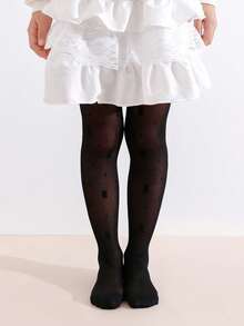 3 pares de medias de niña con estampado de corazones, con protección UPF 50+ contra los rayos solares, en colores de caramelo de punto denso y elástico, leggings delgados para el verano - Multicolor - Ver 9