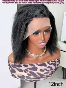 180% Density 13x4 Curly Straight Lace Front Wig, No Glue, Pre-Plucked, Beginner Friendly Curly Straight Lace Front Wig, No Glue, Lace Front, Mixed Human Hair, 13x4, 8-36 Inches, Natural Black - Natural & Black - View 2