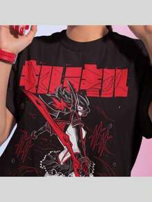 Unisex Kill La Kill Ryuko Matoi Anime T-Shirt, Manga Waifu Shirt - Negro - Ver 1