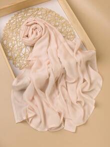 1pc High-Quality Solid Color Soft Breathable Viscose Headscarf, Suitable For Daily Wear With Robes Or Dresses - Multicolor - View 59