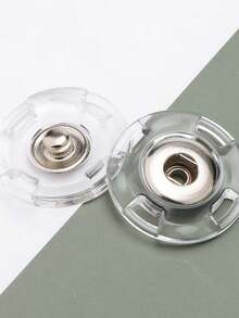 10/20 piezas Botones invisibles súper transparentes - Sujetadores invisibles seguros, adecuados para suéteres y camisas, diseño anti-exposición con anillos de botones redondos delicados, ideal para prendas de punto y chaquetas, fácil de coser para una fijación segura, accesorios de costura - transparente - Ver 3