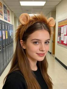 1pc/2pcs Cosplay Lion Ear Headband, Student Carnival Anime Character Hair Hoop, Plush Christmas Hair Accessory - Multicolor - View 2