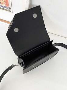 男士时尚百搭方形翻盖斜挎包，小巧的邮差包，休闲单肩包，适合通勤、返校、父亲节、情人节礼物 - 彩色 - 查看 4