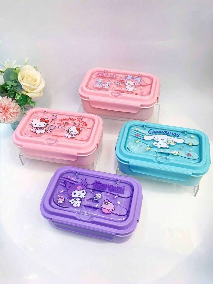 1 Hộp cơm bento kèm thìa - Hộp đựng thức ăn di động 2 ngăn màu hồng dễ thương, thích hợp cho cắm trại, văn phòng và du lịch ngoài trời, dễ rửa bằng tay, thiết kế hình vuông, họa tiết hoạt hình, phù hợp cho nhiều dịp lễ hội. Có thể dùng ở nhà để đựng đồ ăn mang đi học, làm hộp đựng trái cây, hộp cơm trưa, hộp cơm bento. Món quà hoàn hảo.