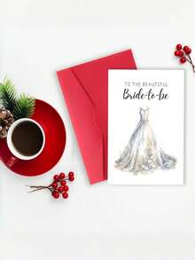 1 thiệp chúc mừng cô dâu thanh lịch "Gửi đến cô dâu xinh đẹp tương lai" kèm phong bì - Thiết kế váy cưới tinh tế, hoàn hảo cho tiệc chia tay độc thân, đám cưới và quà tặng cho phù dâu, mặt trong để trống. - A - Xem 7