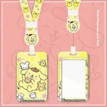 2pcs Set [Sleeve + Lanyard], Sanrio Lanyard Card Holder [Licensed] Hello Kitty Campus Photo Holder, Student Stationery Meal Card, Woven Lanyard Bus Card, Storage Box Keychain, Student Cartoon Protective Case, Transit Pass ID Card Holder Set, Valentine's Day Couple Transparent Long Lanyard - Multicolor - View 10