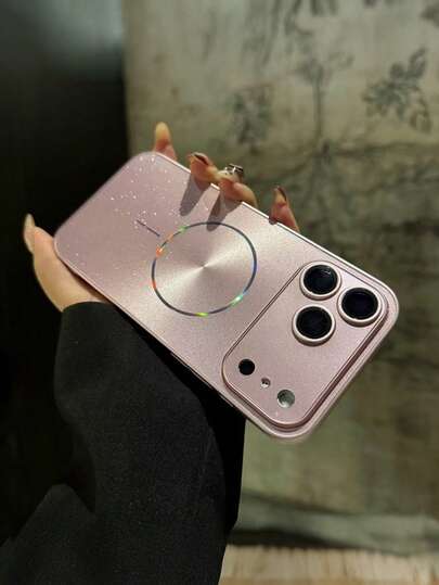 Luxury Shiny CD Pattern Aurora Silicone Phone Case, Compatible With Magnetic Wireless Charging, Suitable For IPhone 17 Pro Max, 17 Pro, 17, 16 Pro Max, 16 Pro, 16, 16, 15 Pro Max, 15 Pro Max, 15 Pro, 15, 14 Pro Max, 14 Pro, 14, 13 Pro Max, 13 Pro, 13