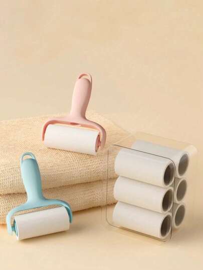 1 Handle + 3 Replaceable Roller Cores With Hair-Removing Rollers, Portable Hair Removal Device: One Roll Of Clean Hair, Compact And Portable! Adheres Hair, Removes Pet Hair, Cleans Paper Scraps And Debris Without Damaging Fabrics. Suitable For Pet Hair, Furniture, Sofas, Carpets, Car Seats, Automotive Accessories, Household Items, And Travel Essentials