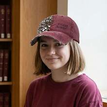 1pc New Retro American Leopard Print Letter Embroidery Baseball Cap, Street Fashion Stylish Petite Women Cap - A - View 5