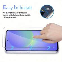 RQVQJ 5pcs Tempered Glass Screen Protector, Compatible With Samsung Galaxy A57 A37 A27 A17 A07 A56 A36 A26 A16 A07 A55 A35 A25 A15 A05 A54 A24 A04 A53 A33 A13 A03 S25 S24 S21 FE Full Coverage Screen Glass - Clear - View 3