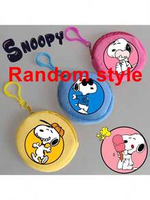 1 ví đựng tiền xu hình Snoopy, ví tròn hình chú chó hoạt hình, ví mini cầm tay, ví đựng chìa khóa dễ thương, quà tặng sinh nhật vui nhộn theo chủ đề anime (Kiểu ngẫu nhiên) - Nhiều màu - Xem 10