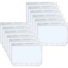 A8活页夹专用透明拉链口袋套装，10个装，5孔设计。这些活页夹袋也可作为迷你现金信封、明信片或零钱袋使用。 - 套裝 - 查看 15