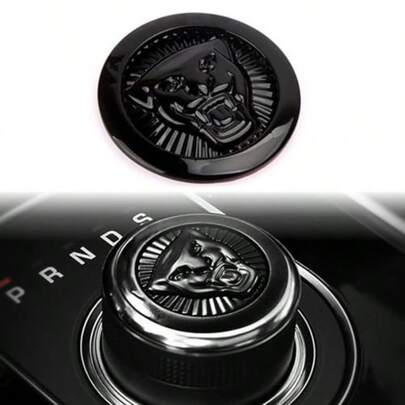 ARKPSKNIGHT - Funda para perilla de cambio de marcha 3D modificación previa deportiva calcomanía con logotipo de la marca compatible con accesorios Jagvar color negro