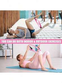 一套普拉提训练器材，包含5件套普拉提训练套装，包括普拉提圈、普拉提阻力带、瑜伽拉伸辅助带、瑜伽拉伸圈、25厘米哑光防爆瑜伽球，女士家用普拉提健身塑形装备 - 多種顏色 - 查看 4