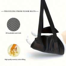 Đệm gác chân điều chỉnh được, giá đỡ gác chân khi đi máy bay/tàu hỏa, võng gác chân cho những chuyến đi dài. - màu đen - Xem 5