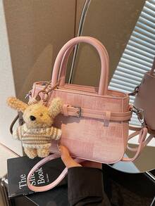 Women's Fashion Handbag, New Summer 2026 Minimalist Shoulder Bag, Unique Commuter Crossbody Satchel - Pink - View 9