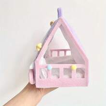 可爱仓鼠躲藏床 | 柔软封闭式聚酯纤维宠物屋，温暖舒适的小型宠物窝 - 查看 7