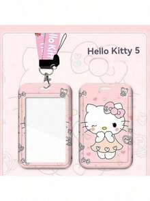 两件套，挂绳+卡套【正版授权】Hello Kitty校园照片夹，学生文具卡，编织挂绳公交卡，收纳盒钥匙扣，学生卡通保护套，交通卡，情侣透明长挂绳吊坠 - 多色 - 查看 11