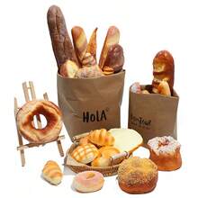 Mô hình bánh mì baguette giả trông như thật, chất liệu PU, thích hợp làm quà tặng sinh nhật/Giáng sinh/Lễ Phục sinh, món quà hoàn hảo. - Nhiều màu - Xem 7
