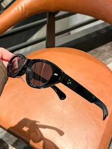 1pc Men's Fashion Fashion Glasses New High-Quality Retro Oval Rivet Niche Design Casual Versatile Street Style Daily Outdoor Driving Travel UV Protection - Multicolor - View 6