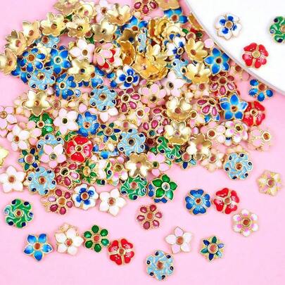 30pcs Vintage Mixed Style Hollow Flower End Cap Spacer Beads For DIY Bracelet Earring Necklace Jewelry Making