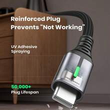 240W 超级快充和高速数据传输 Type-C 转 Type-C 数据线，兼容三星、Air 15/16/17 及其他设备 - 黑色 - 查看 6