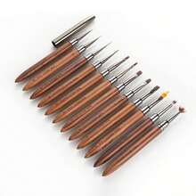 1支/套檀木美甲刷 - 日本美甲工具，可用于勾勒轮廓、构建线条和绘制线条 - 棕色 - 查看 9
