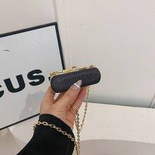 2025 New Mini Personalized Lipstick Shaped Crossbody Bag For Women, Fashionable Chain Strap Shoulder Bag - Black - View 5