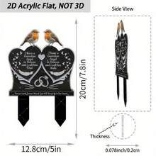 2D Flat, 1pc Acrylic Robin Guardian Angel Memorial Stake - 2D Flat Print, 0.078 Inch Thick, Heart Design With Bird Silhouette And Engraved Message, For Father And Mother's Grave Decoration, Outdoor Installation For Easter Or Memorial, Outdoor Tribute | Bird Silhouette Decor | Decorative Stake, Memorial Day Decoration, 2D Flat - A - View 8