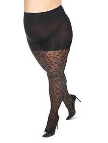 1 đôi tất bó sát gợi cảm họa tiết da báo dành cho nữ cỡ lớn - màu đen - Xem 4